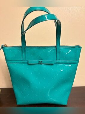 Kate Spade Camellia Street Jeralyn Patent Tote Bright Turquoise